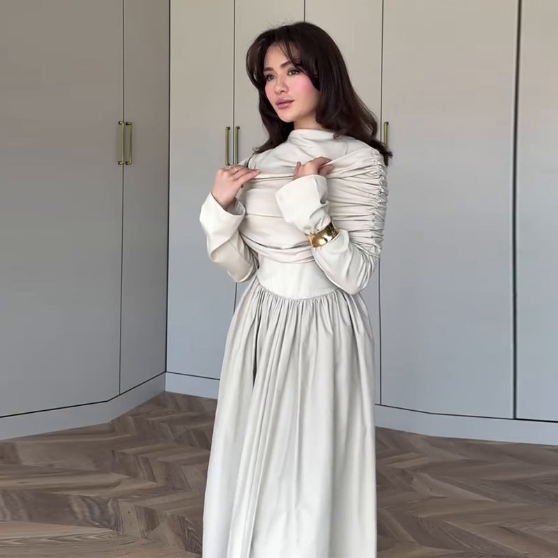 Women's Pleated Elegant High-grade Slim Fit Dress